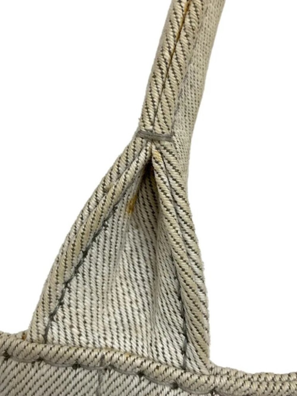 PRADA CANAPA Cream Canvas Tote Bag - Picture 8 of 14